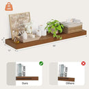 Heimlove 12 Inch Deep Floating Shelves, 55 x 12 inches Long Wall Shelf, Large Extra Display Shelf & Storage Shelf, Rustic Wood Wall Shelves for Fireplace Mantel, Set of 1(Walnut) by CozyNest Decor