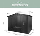 Domi Outdoor Storage Shed 8.2' x 6.2', Metal Steel Utility Tool Shed Storage House with Double Lockable Doors & Air Vent for Backyard Garden Patio Lawn by GreenHaven Gardens
