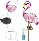 Flamingo Rain Gauge Solar Stake Outdoor, 43’’ Solar Rain Gauge LED Lights with Rainfall Gauge for Garden, Yard, Lawn, Pathway, Patio by GreenHaven Gardens