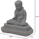 EMSCO Group Meditating Buddha Statue – Natural Granite Appearance – Made of Resin – Lightweight – 24” Height by GreenHaven Gardens