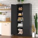 71" Tall Kitchen Pantry Cabinet, Pantry Storage Cabinet with Doors and Shelves, Metal Food Pantry Cabinets with Handles, Black Freestanding Cupboard for Living&Dining Room-Assemble Required by CozyNest Decor
