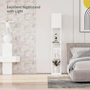 SUNMORY Shelf Floor Lamp with 3-Way Dimmable LED Bulb, Modern Square Standing Lamp with Shelves and White Shade, Corner Display Bookshelf Lamp for Living Room and Bedroom(White) by CozyNest Decor