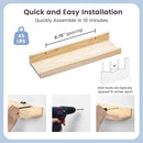 Picture Ledge Shelf for Wall, 16 inches Solid Pine Wood Nursery Book Shelves 3 Packs, Floating Ledge Shelves for Kids' Room Bedroom Bathroom Living Room Photo Frames Office Nursey Wall Decor, Natural by TinyTreasures Baby Boutique