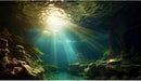 Fish Tank Background Under The Sea Aquarium Background Ocean Floor Sunray Rock Terrarium Backgrounds Coral Reef Aquatic Plants Underwater Cave Aquarium Wallpaper for Fish Tank Decorations 30x18in by GreenHaven Gardens