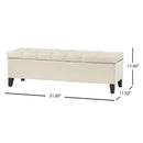 Button Tufted Diamond Stitch Storage Ottoman - Beige by HouseOfZazla