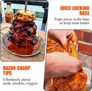 BBQ Vertical Skewer Pan Stainless Steel Gyro Spit Shawarma Stand for oven, Al Pastor Skewer for Grill, El Pastor Hack for Tacos Al Pastor Chicken, Brazilian, with 8",10" stick by GreenHaven Gardens