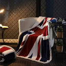 UKELER Flannel Sherpa Throw 60'' x 50'' Union Jack Fleece Blanket Soft Comfy Flannel Blanket Throws for Bed/Couch/Sofa/Office/Camping by CozyNest Decor