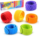 Sensory Fidget Toys Slap Bracelets: Textured Silicone Sensory Toys for Kids, Calming Tool for Special Needs, Wearable Anxiety Relief Items for Adults Office Desk, Travel Classroom Must Haves 6 Pack by TinyTreasures Baby Boutique