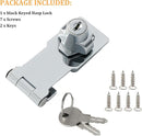 Alise Keyed Hasp Lock,3 Inch Safety Packlock Clasp Hasp Lock Latch with Lock,Door Hinge Lock with Keys Keyed Locking Hasp for Cabinets Closets Doors,Chrome by TinyTreasures Baby Boutique