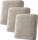 H.VERSAILTEX Velvet Stretch Couch Cushion Cover Plush Cushion Slipcover for Chair Loveseat Sofa Cushion Furniture Protector Seat Cushion Sofa Cover (3 Piece Sofa Cushion Covers, Oatmeal) by CozyNest Decor