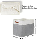 DULLEMELO Extra Large Storage Baskets, Fabric Storage Bins for Organizing Shelves Nursery Toys Books, Closet Baskets and Bins with Handles, White&Grey, 2-Pack by TinyTreasures Baby Boutique