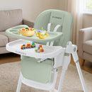 3-in-1 Foldable High Chair for Babies & Toddlers – Adjustable Height, Reclining Seat, 5-Point Safety Harness, Removable Tray, Lockable Wheels, Washable Cushion – Portable & Easy Clean, Green by TinyTreasures Baby Boutique