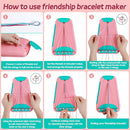 Arts and Crafts for Kids Ages 8-12,Friendship Bracelet Making Kit for Girl,Kids Jewelry Making Kit with 28 Pre-Cut Threads,Christmas Birthday Gifts for Ages 6 7 8 9 10 11 12 Year Old Pink/Cyan by TinyTreasures Baby Boutique