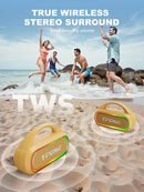 TPone Portable Bluetooth Speaker, 30W (Peak) Wireless Speaker for Outdoor, Up to 12H Playtime, IPX5 Waterproof with Light, TWS Pairing, for Home/Party/Outdoor/Beach, Birthday Gift (Peach Fuzz) by TinyTreasures Baby Boutique