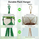 USLAI Macrame Handmade Basket Plant Hanger (2-Pack), for 3-8 Inch Pots, Indoor Outdoor Strong Hanging Planter Flower Pot Holder with Beads and Tassels, Boho Home Decor (POTS NOT Included) (Green) by GreenHaven Gardens