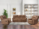 CANMOV Faux Leather Manual Recliner Sofa Set, Manual Recliner Chair, Reclining Loveseat and 3-Seat Sofa for Living Room,Bedroom Furniture, Office,Nut Brown by CozyNest Decor