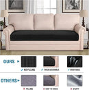 H.VERSAILTEX Super Stretch Individual Seat Cushion Covers Sofa Covers Couch Cushion Covers Slipcover Sets Thick Jacquard Textured Twill Fabric (1 Piece Sofa Cushion Cover, Black) by CozyNest Decor
