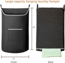 XL Hanging Laundry Hamper Bag, Black Door Hanging Hamper with Large Openging Hanging Laundry Hamper Storage Bag Large Size 36X22 Inch (Black) by CozyNest Decor