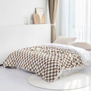 LOMAO Throw Blankets Flannel Blanket with Checkerboard Grid Pattern Soft Throw Blanket for Couch, Bed, Sofa Luxurious Warm and Cozy for All Seasons (Khaki, 90"x90") by CozyNest Decor