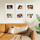 Vittanly 8.5x11 Picture Frames Set of 9, Shatter Resistant Plexiglass, Display 6x8 Pictures with Mat or 8.5x11 without Mat, Photo Frames for Wall or Tabletop, Engineered Wood, White by CozyNest Decor