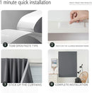 Magic Tape Stick On Curtains Window Shades Pull Down Blackout Window Cover Blackout Curtains for Bedroom No Drillng Self Adhesive Curtains No Rod Small Curtain, 35" W X 79" L, Grey, 1 Panel by TinyTreasures Baby Boutique