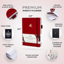 Clever Fox Planner Premium Edition – Undated Luxurious Weekly & Monthly Planner to Increase Productivity and Hit Your Goals – Organizer – Start Anytime, A5, Lasts 1 Year, Red (Weekly) by TinyTreasures Baby Boutique
