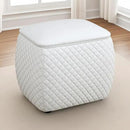 Ottoman Rectangular Storage Ottoman Bench, Faux Leather Footrest, Stool Footstool for Living Room, Bedroom, Entryway, White, 19.5"x15.5"x18" by CozyNest Decor