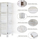 Room Divider with Shelves, Privacy Screen, Room Dividers and Folding Privacy Screens, 4 Panel Wood Temporary Wall Partition Separation Separator, Coconut by CozyNest Decor