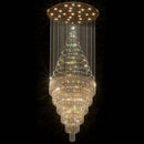 Flashing God D48''X H120''High Ceiling Chandelier Crystal Raindrop Gold Chandeliers Large Villa Chandelier Entrance Foyer Hight Ceiling Lighting LED Dimmable 2700K-4500K-6000K 24 LED Bulbs Include by CozyNest Decor