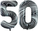 GOER Number 50 Balloons for 50th Birthday Party Decorations,42 Inch Jumbo Foil Helium Balloons for 50th Anniversary (Marble Black) by TinyTreasures Baby Boutique