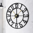 LEIKE Large Wall Clock, 18.5" Silent Non-Ticking, Battery Operated, Oversized, Decorative Retro Black Metal Clock for Living Room,Farmhouse, Dinner Room,Indoor, Outdoor(47cm, Black Arabic Number) by CozyNest Decor