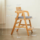 Solid Wood high Chairs for Toddlers,High Chair Grows with Kid for Dining, Study Chair for Children, Light Brown by TinyTreasures Baby Boutique