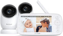 NovaView Video Baby Monitor with 2 Cameras - 5” 1080P HD Screen, Ultra-Low Radiation, 5000mAh Battery, Night Vision, Real-Time/VOX, 2X/4X Zoom, Pan & Tilt, 1000ft Range, 2-Way Audio, No WiFi by TinyTreasures Baby Boutique