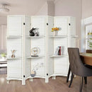 Room Divider with Shelves, Privacy Screen, Room Dividers and Folding Privacy Screens, 6 Panel Wood Temporary Wall Partition Separation Separator, White by CozyNest Decor