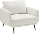 Oversized Accent Chair for Living Room Chairs Reading Arm Chair Comfy Modern Single Sofa Side Chairs with Metal Legs & Soft Cushion for Bedroom, Balcony,Waiting Room (Polyester, Pearl White) by CozyNest Decor