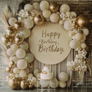 RUBFAC 129pcs Sand White Balloons Different Sizes 18 12 10 5 Inches, Cream Beige Latex Balloon Garland Arch for Birthday Party Graduation Wedding Anniversary Baby Shower Decoration by TinyTreasures Baby Boutique