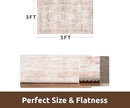 AMOAMI-3X5 Area Rug-Soft Washable Vintage Throw Accent Rugs for Living Room, Entryway, Bedroom, Kitchen, Bathroom, Laundry Room, Kitchen, Bathroom, Bedside, No Slip Pink by CozyNest Decor