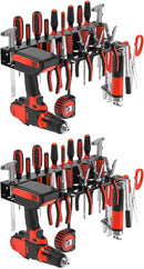2Pcs Metal Screwdriver Organizer, Wall Mount Plier Organizer Hammer Holder, Hand Tool Storage Rack for Garage Workshop Workbench (Black, 2PCS) by GreenHaven Gardens