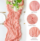 Sioloc 10 Pack Peach Coral Cheesecloth Table Runner Fall Autumn Decor for Home 10ft Table Cloth for Tea Wedding Birthday Party Baby Bridal Shower Halloween Thanksgiving by CozyNest Decor