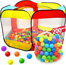 Kids Ball Pit Pop Up Large Tent for Toddlers - Indoor & Outdoor Gift Toys for Infants Girls & Boys, Baby Playpen with Zippered Storage Bag, 200 BallPit Balls Included by TinyTreasures Baby Boutique