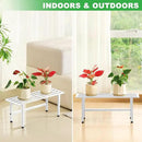 2 Pack Metal Plant Stand Outdoor Plant Shelf Indoor,1 Tier Heavy Duty Plant Stands for Multiple Plants,26" L x 10.12" H x 8.75" W,White by GreenHaven Gardens
