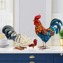 Shorayn Metal Rooster Statues, Outdoor Garden Statues, Metal Chicken Decor, Garden Sculptures & Statues, Chicken Ornaments Yard Art for Backyard Patio Lawn Decorations, Set of 2 by GreenHaven Gardens