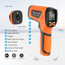 MESTEK Infrared Thermometer Temperature Gun -40℉~2912℉, High Temp Thermometer with Thermocouple Probe, Non-contact Digital Laser Thermometer Gun 50:1 Pyrometer for Industrial HVAC Forge Metal Smelting by TinyTreasures Baby Boutique