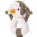 Organic Cotton Stuffed Animal Rattle Baby Toys, Plush Snowman Cuddle Cloth and Hand Grip Ring Rattles Plush Toy Set for Newborns Infant Boys Girls, 2 PCS by TinyTreasures Baby Boutique
