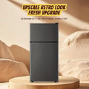 2.4 Cu.ft Mini Fridge with Freezer Compact Fridge Refrigerator Dual Door Small Fridge Senven Temp Gear Removable Shelves Dark Grey by CozyNest Decor