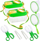 2Sets Bug Catcher for Kids - Sturdy Kids Bug Catching Kit Gifts with Collector Butterfly Net Tweezer, Bugs Habitat Outdoor Explorer Kit for Age 3 4 5 6 7 8, 8Pcs by TinyTreasures Baby Boutique