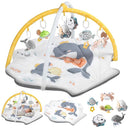 Shell Baby Play Mat, Play Mat for Babies 0-6 6-12 Months, Tummy Time Mat w 6 Detachable Toys, Enlarged Infant Activity Mat for Sensory & Motor Skill Development Boho Ocean Theme Baby Play Gym (White) by TinyTreasures Baby Boutique