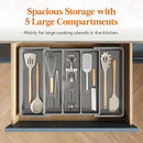 Lifewit Utensil Organizer for Kitchen Drawers, Expandable Cooking Utensil Tray, Adjustable Cutlery Silverware Flatware Holder, Plastic Kitchen Spatula Tools and Gadgets Storage Divider, Large, Gray by CozyNest Decor