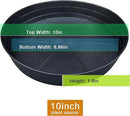 Plant Saucer 10 12 14 16 18 20 25 Inch Extra-Deep Plant Trays for Flower Pot, Heavy Drainage Tray for Indoors No Holes, 4 Pack of Plastic Plant saucers Water Catcher for Pots Base (10 Inch, Black) by GreenHaven Gardens