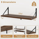 Heimlove Floating Shelves for Wall 24 Inches,8 Inches Deep Wall Bookshelf Mounted Display&Storage Wood Shelves for Kitchen Bathroom Laundry Living Room,Set of 3 (Walnut Color) by CozyNest Decor